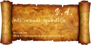 Váncsodi András névjegykártya