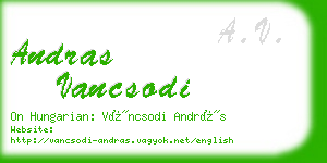 andras vancsodi business card